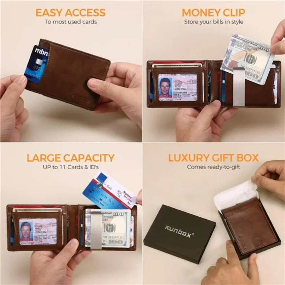 New Slim Novelty Wallets for Men RFID Blocking 11 Card Holder Minimalist
